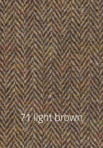 Foto von hellbraunem Fischgrat Harris Tweed Stoffmuster