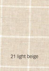 Foto eines hellbeigen Stoffmusters mit hellem Karomuster.