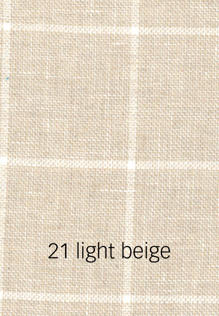 Foto eines hellbeigen Stoffmusters mit hellem Karomuster.