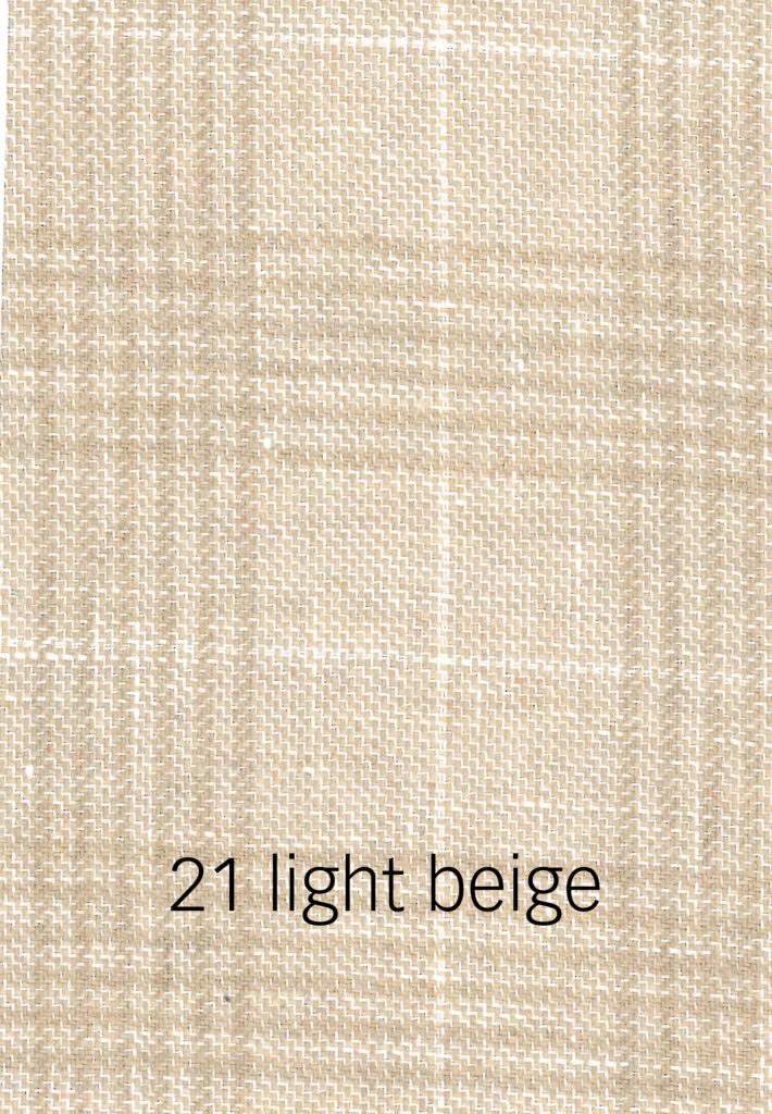 Foto eines hellbeigen Stoffmusters mit hellem und dunklem Karomuster.