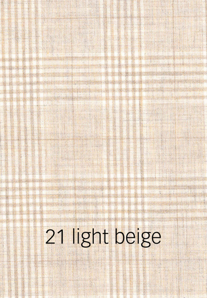 Foto eines hellbeigen karierten Stoffmusters.