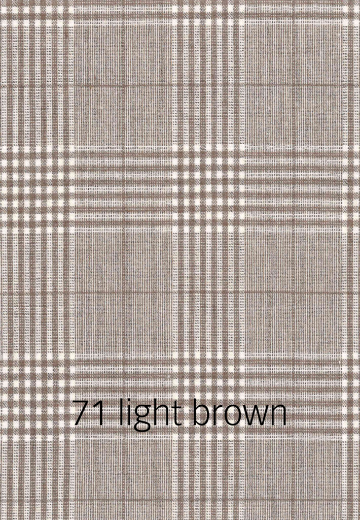 Foto eines hellbraun karierten Stoffmusters.